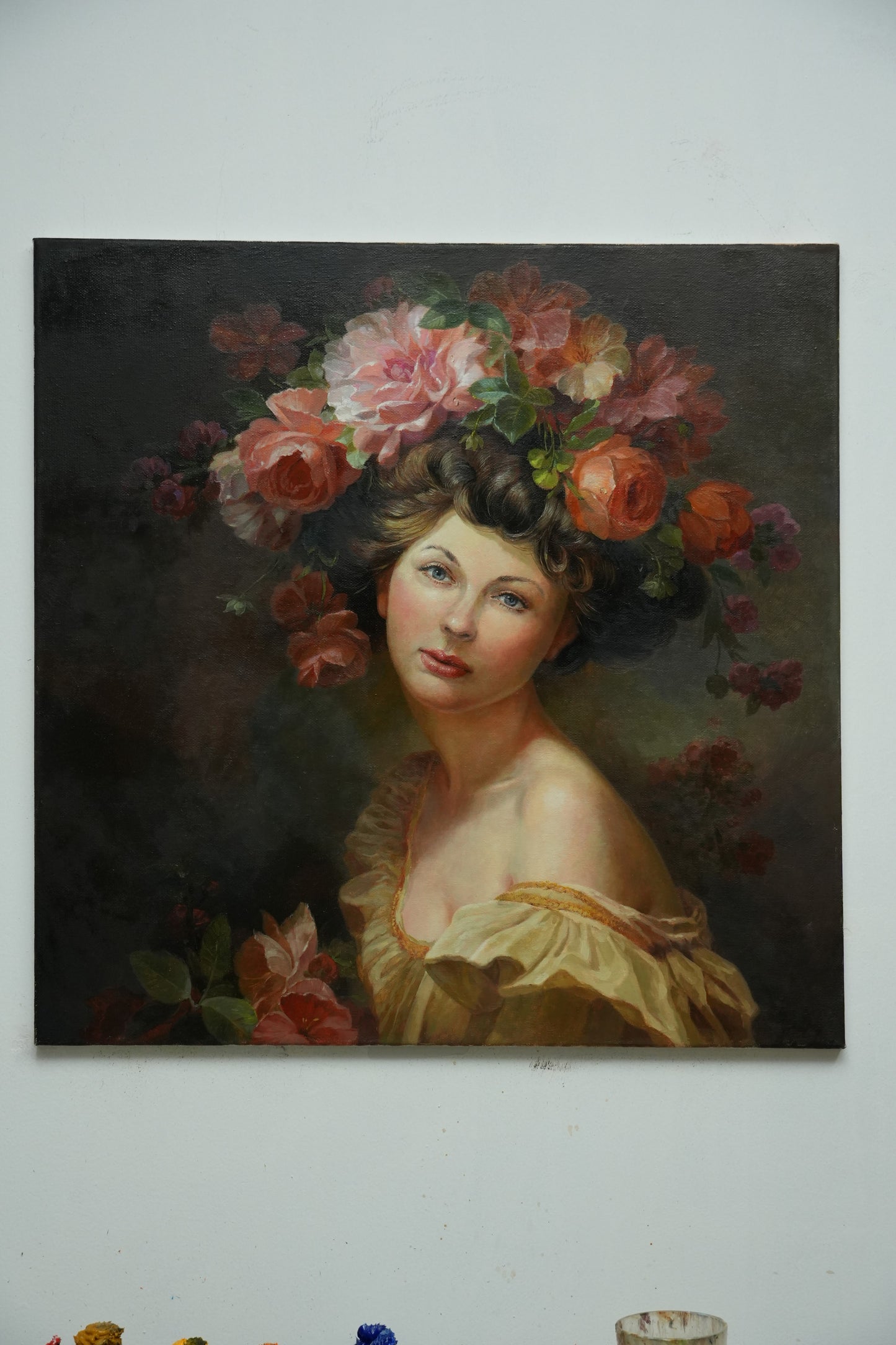 Elegance in Bloom – Portrait of a Floral Maiden