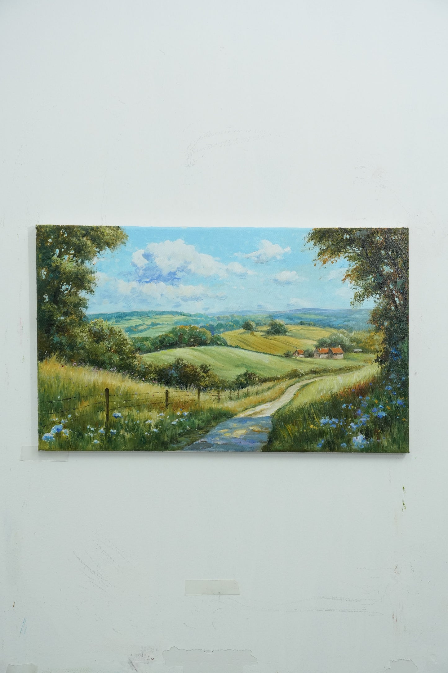 Summer Pathway – A Country Stroll Under Blue Skies