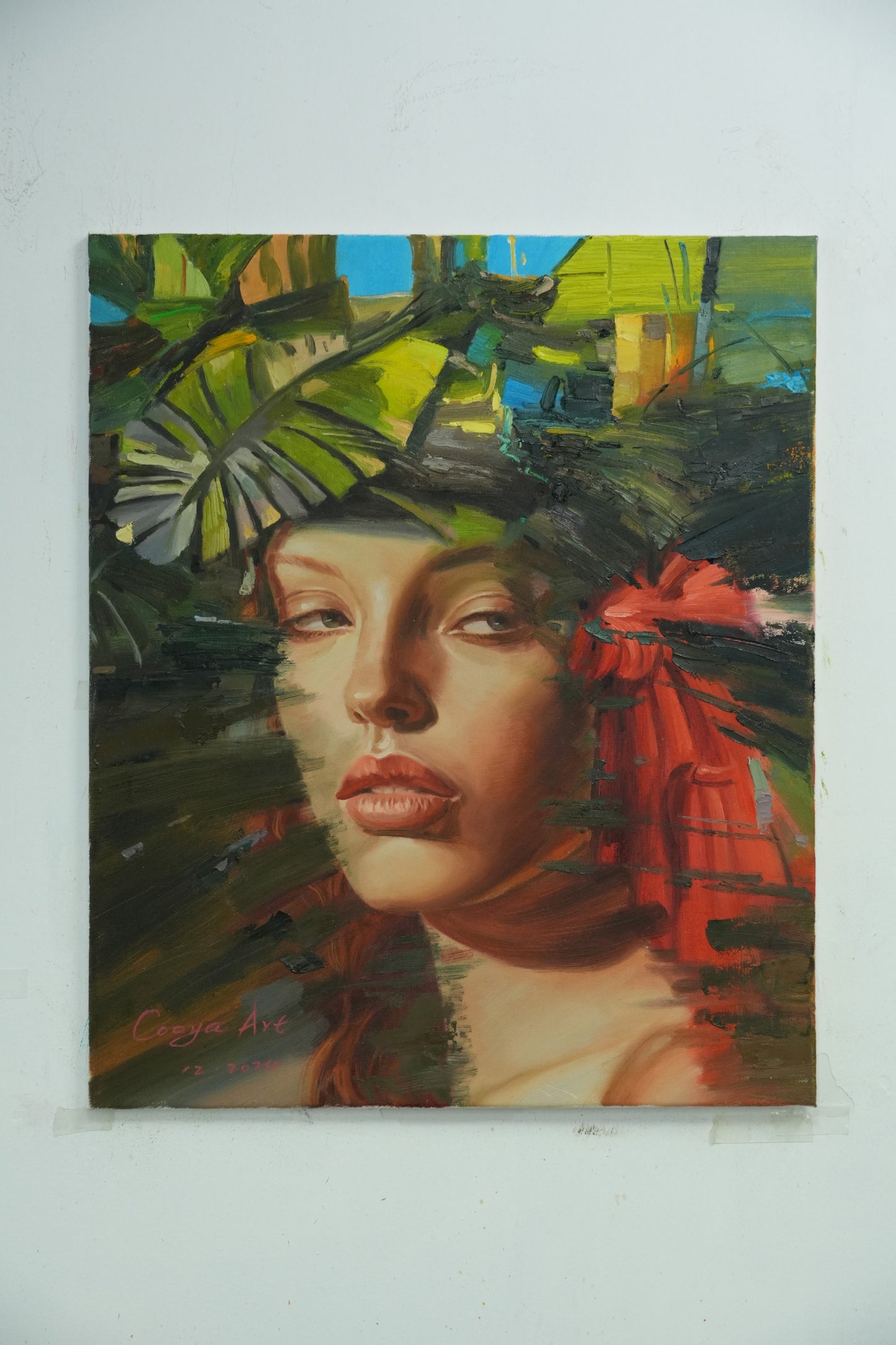 Emerald Gaze – Woman in Green Harmony