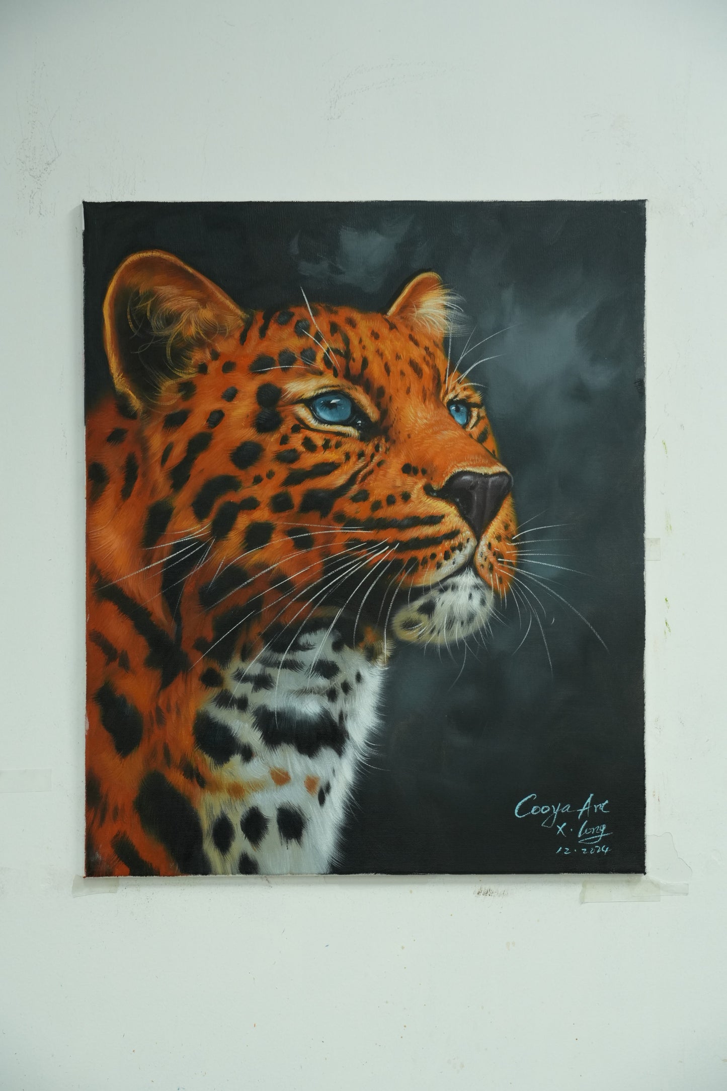 Silent Stalker – Realistic Leopard Oil Painting