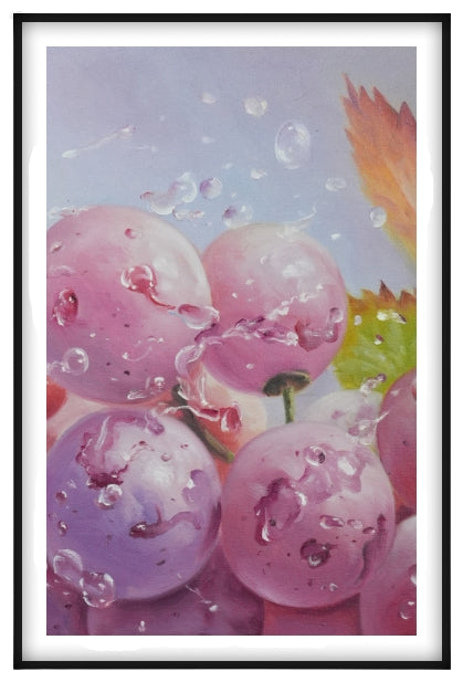 Lush Harvest – Realistic Grapes Oil Painting