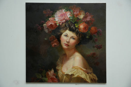 Elegance in Bloom – Portrait of a Floral Maiden