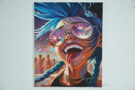 Jinx Urban Anarchy – Hand-Painted Pop Culture Oil Artwork