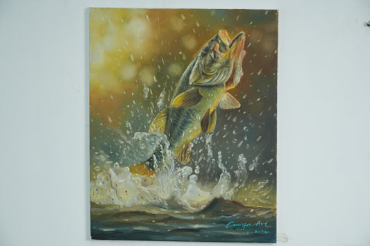 Leap of Hope – Symbolic Fish in Flight Oil Painting
