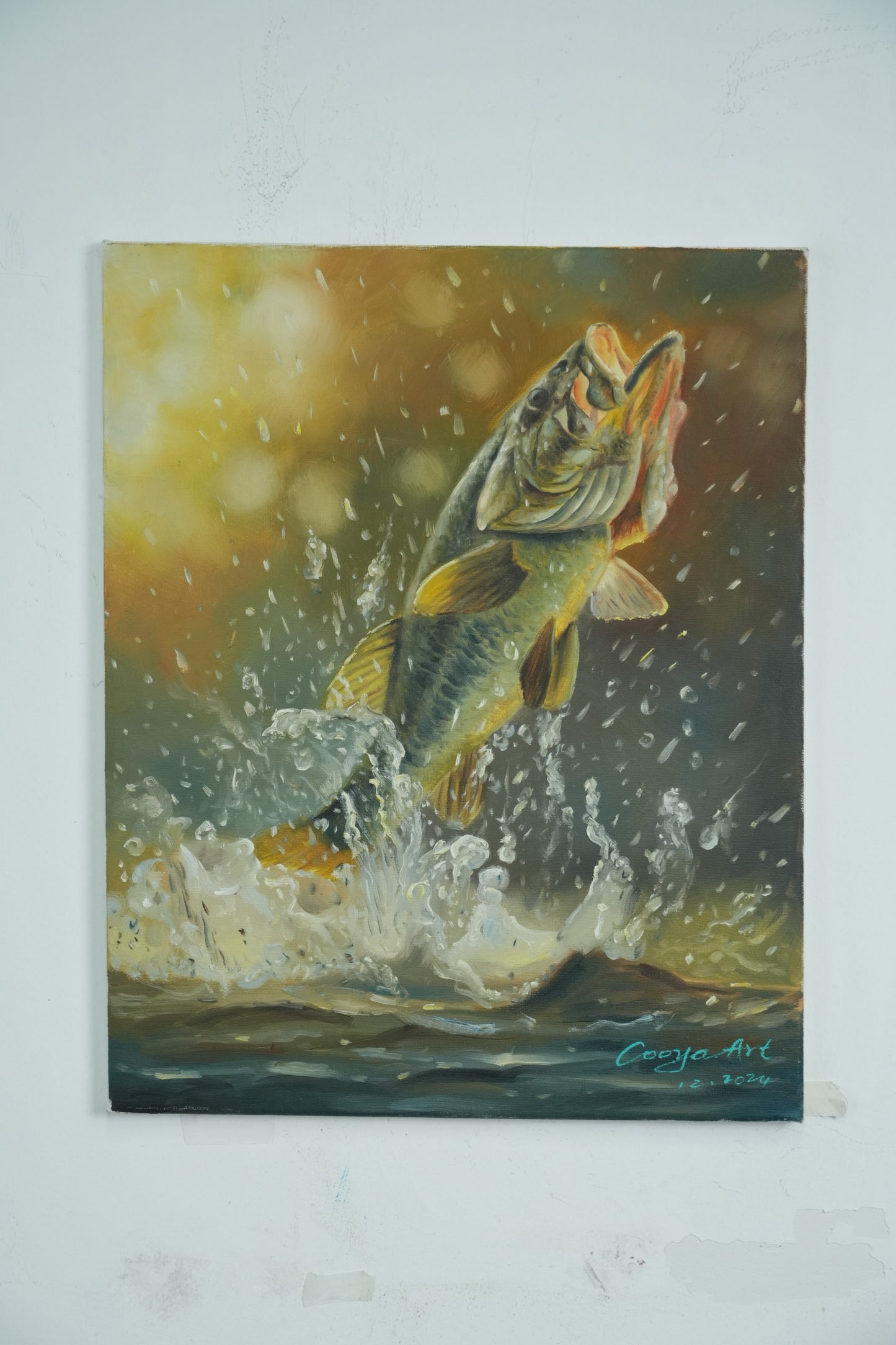 Leap of Hope – Symbolic Fish in Flight Oil Painting
