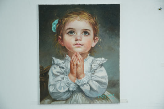Pure Hope – Girl in Prayer Oil Painting