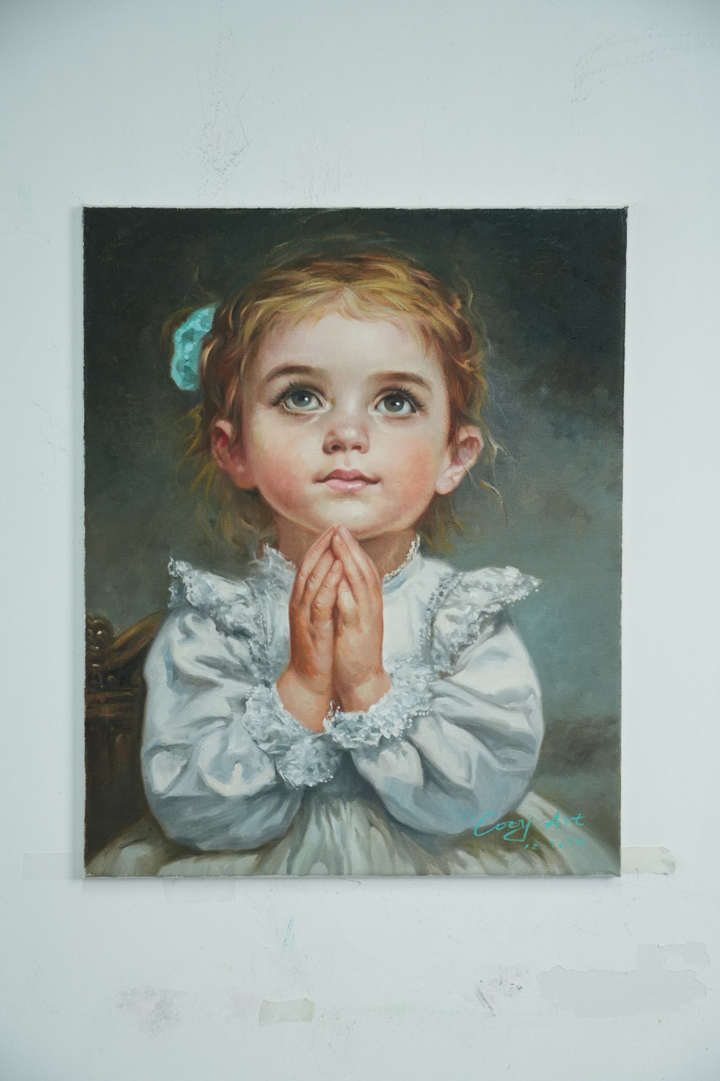 Pure Hope – Girl in Prayer Oil Painting