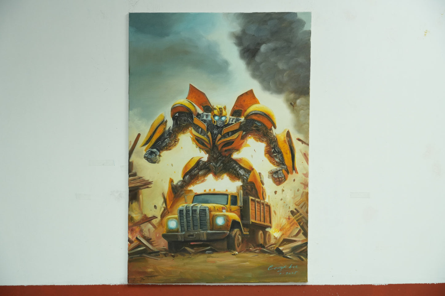 Autobot Warrior – Bumblebee from Transformers Oil Painting