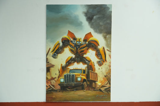 Autobot Warrior – Bumblebee from Transformers Oil Painting