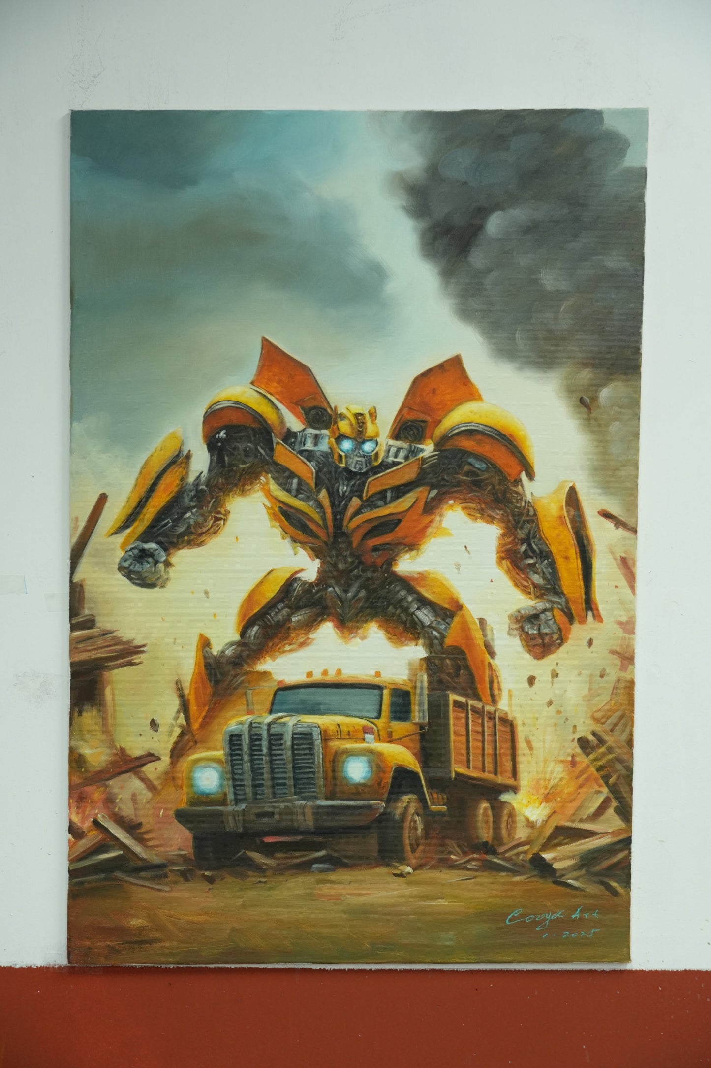 Autobot Warrior – Bumblebee from Transformers Oil Painting