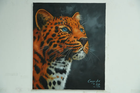 Silent Stalker – Realistic Leopard Oil Painting