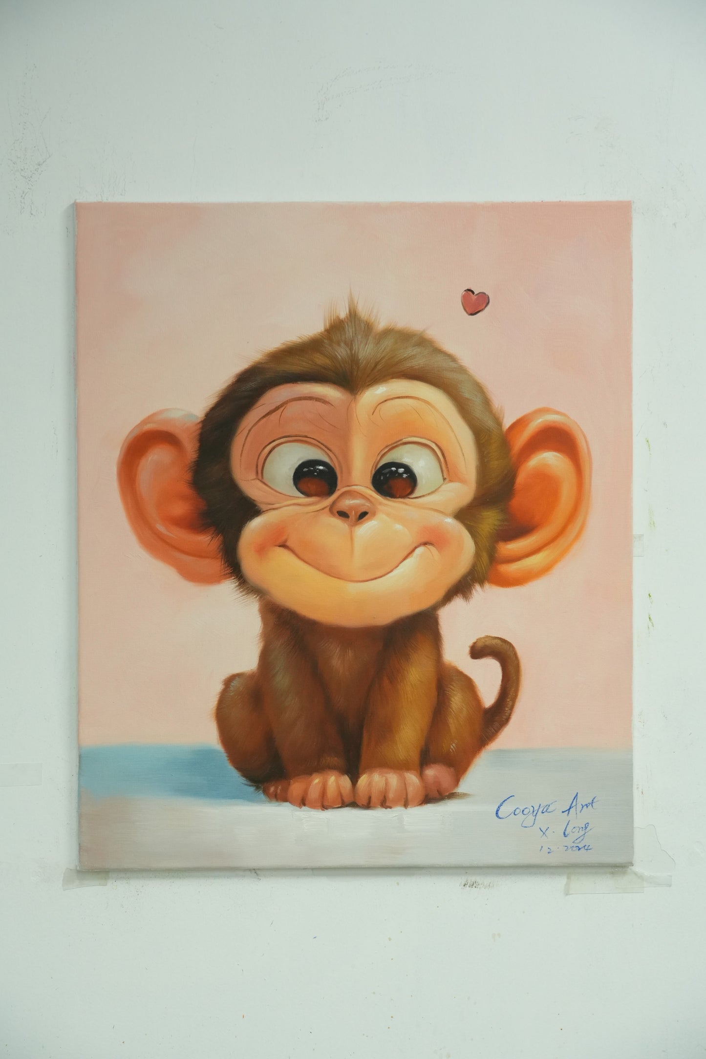 Playful Primate – Cartoon Monkey Oil Painting