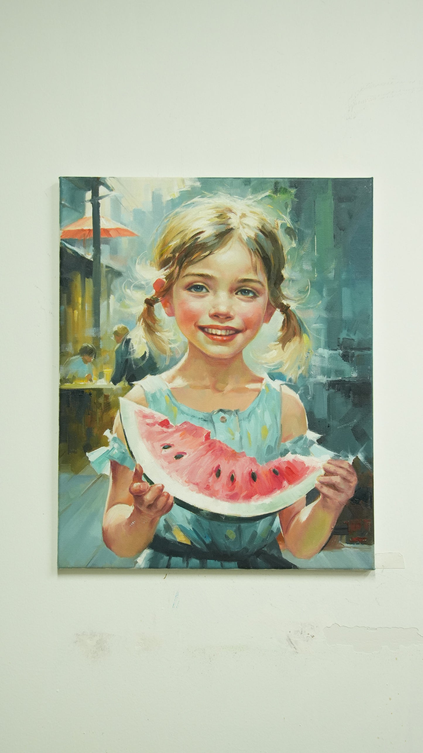 Summer Sweetness: Girl with a Watermelon Slice